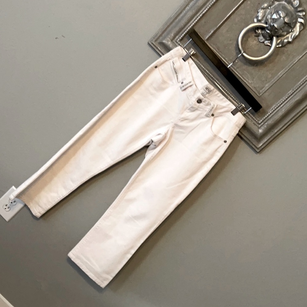 Cache' - White/silver Rhinestone Grommet Jeans . Never used.